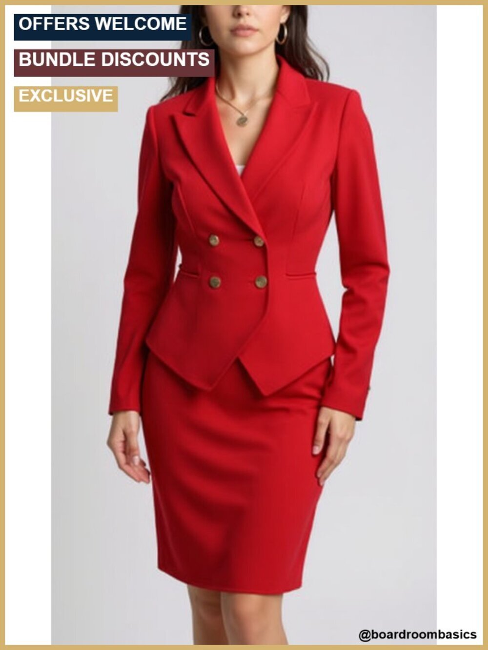 Women's 2 Piece Business Suit Set Blazer and Pencil Skirt Long Sleeve